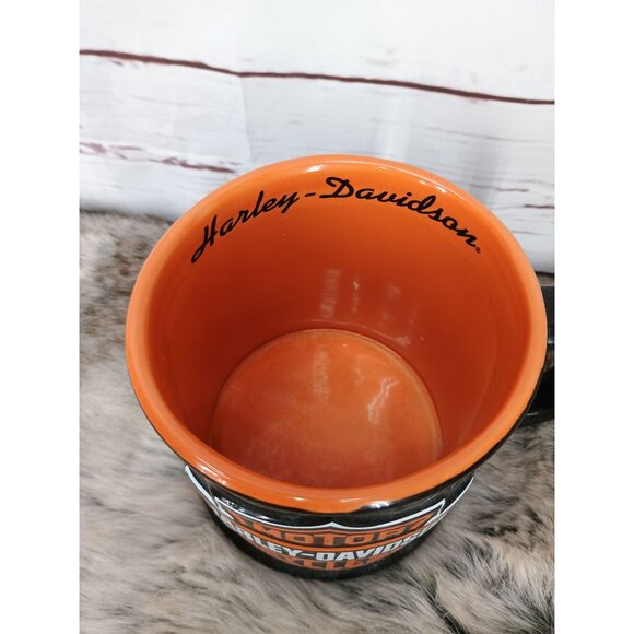 Harley-Davidson Black & Orange Ceramic Mug With‎ Logo - Picture 4 of 7